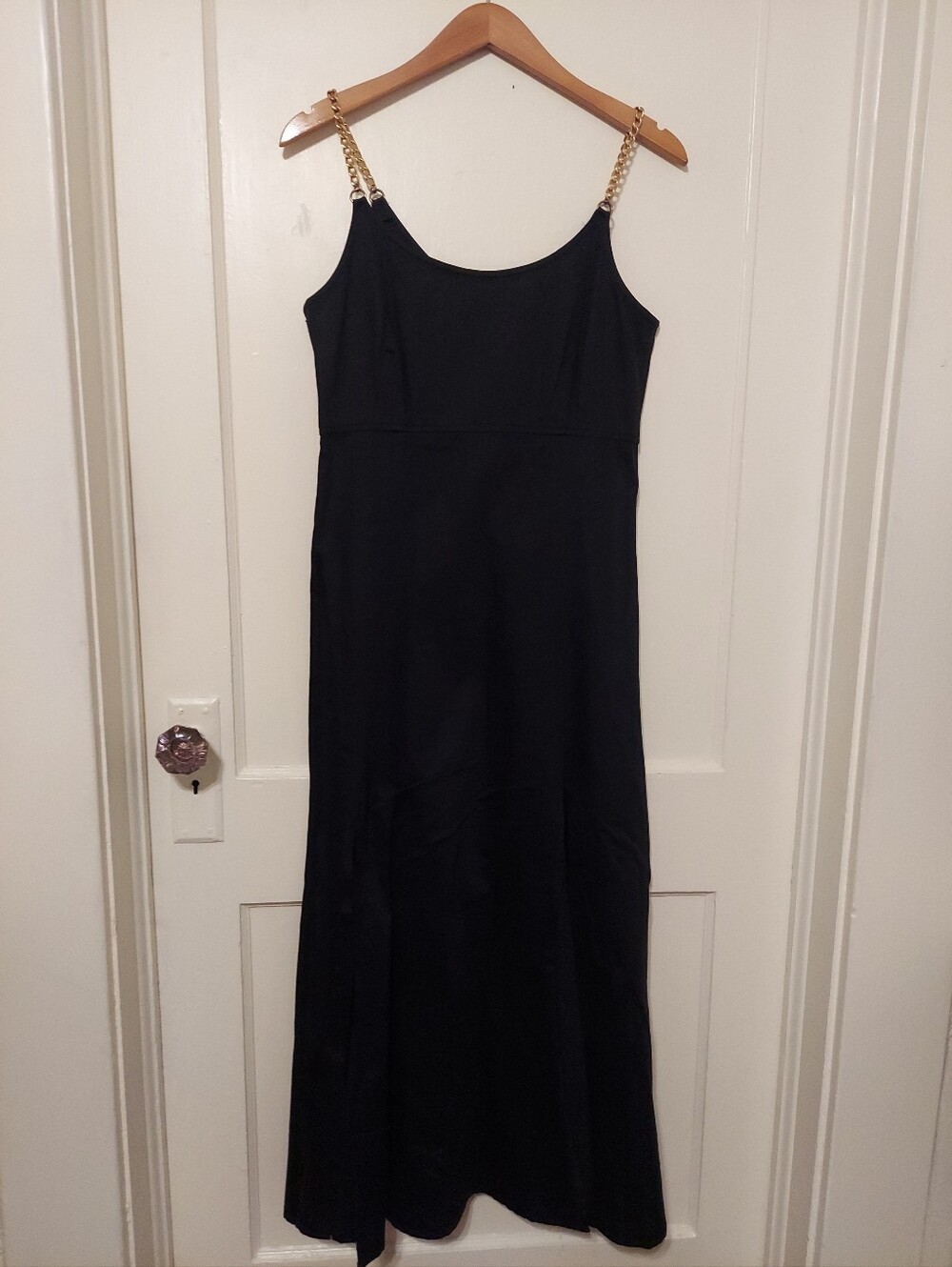 VTG 80/90s LOUIS FERAUD Midi Dress Womens 8 Gold Chain Link Cocktail Event Party